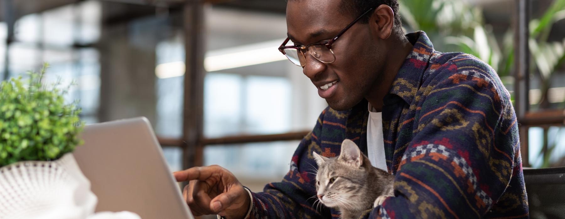 a man using a laptop
